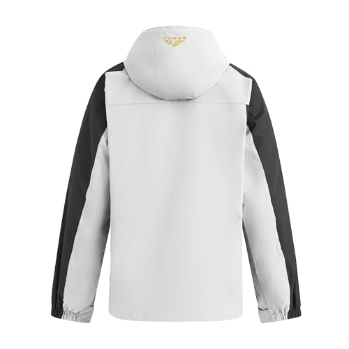 Spmor Men's Outdoor Sports Hooded Windproof Jacket Waterproof Rain Coat3