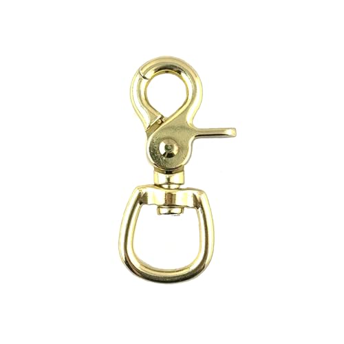 Heavy Duty Oval Eye Swivel Trigger Scissor Snap Nickel Plated 19 mm Round Eye Clip Hooks Durable for Equine Horse Stable Reins Halter Leads Marine Nickel Plated Oval Eye Gold (4)