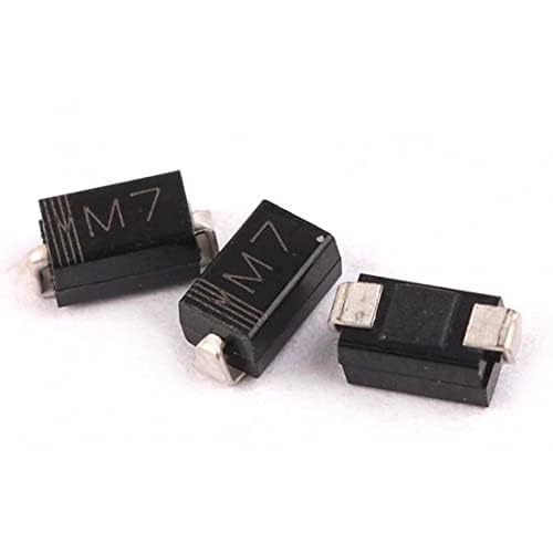 M7 SMD Diode Rectifier Black-1A At 1000V-Smd Equivalent Of 4001-4007-Reliable Rectification For Electronics Projects By iBAT Solutions (PACK OF 100)