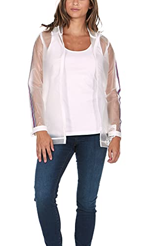 JOUJOU Girls' Rain Parka Jacket, Hooded Coat, Multicolor, Medium