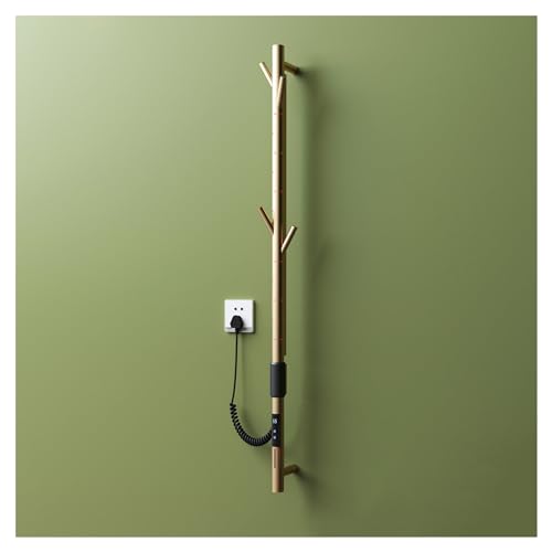 Towel Warmer with 4 Coat Hooks 155W Heated Towel Racks with Timer 1H-24H, 45°C-70°C, Wall Mounted Hot Towel Rack Plug-in Stainless Steel Towel Warmer Racks for Bathroom, 112 * 1150MM