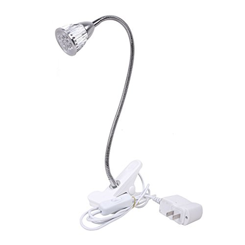 LED Grow Light, Hgrope 5W LED Clip Desk Lamp Clamp Flexible Neck 360 Degree for Hydroponic Garden Greenhouse