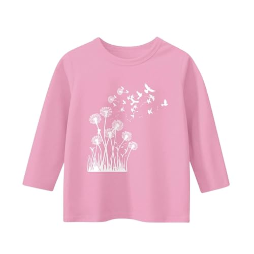 Kids Girls Casual 3/4 Sleeve T-Shirts Sunflower Pattern Round Neck Basic Tees Girls Summer Dress Tops3