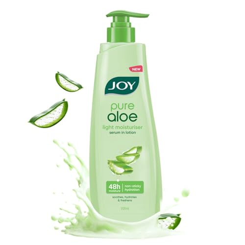 Image of Joy Pure Aloe Light Moisturizing Body Lotion 500ml | 48Hr Moisture for Men & Women | Soothes, Hydrates & Freshens Dry Skin | Ideal for Summer | Lightweight, NonSticky & Non-Greasy | For All Skin Types