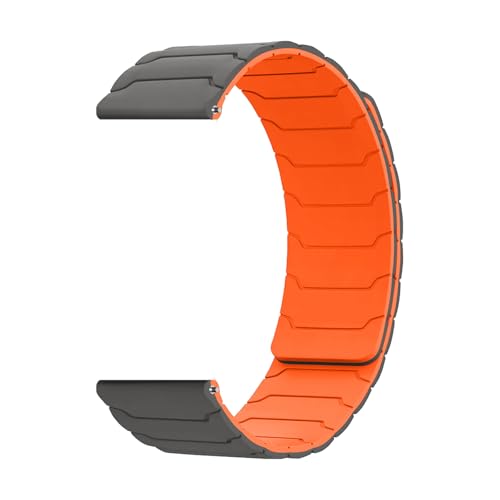 #ColaboraciónPagada<br>22mm Correa Magnética para Garmin Venu 4 45mm/Venu 3 45mm/Venu 2/Vivoactive 4 Silicona Pulsera Deportiva de Ajustable Repuesto para Garmin Forerunner 570 47mm/265/255/Active Gris Naranja