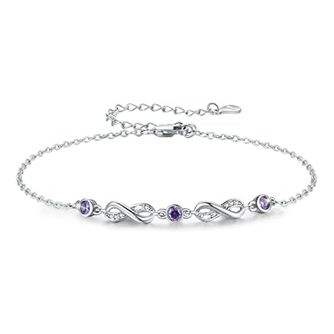 Infinity Bracelet for Women 925 Sterling Silver Endless Love Bracelet with 5A Cubic Zirconia Adjustable Jewelry Gift Birthday Gifts for Girlfriend Best Friend Mom Wife Daughter Cover