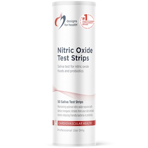 Designs for Health Nitric Oxide Test Strips Saliva Test - Results in Just 10 Seconds - Support Athletes Healthy Aging Cardiovascular Health (50 Saliva Test Strips)