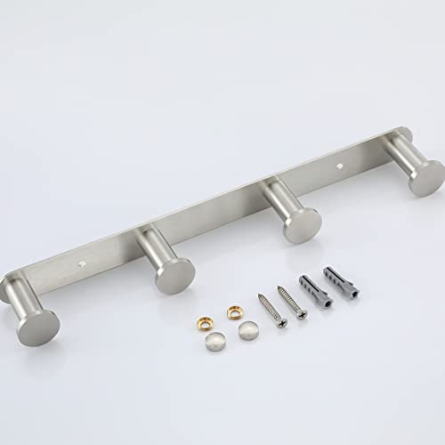 Miniatura 7 de Lolypot Ganchos Toalla Gancho Percheros De Pared Bata Percha 304 Acero Inoxidable Perchero Pared De Cocina Baño Colgadores Gancho De Puerta Perforación, Cepillado 4 Ganchos