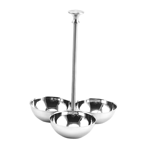 DimyFew Snack Stand with Bowls Snack Serving Bowl Candy Appetizer Nuts Buffet Condiment Server 3 Compartment Condiment Serving Bowl, A