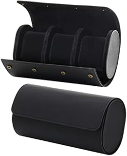 Emibele Watch Roll Travel Watch Case, PU Leather Watch Case for Men and Women, Watch Storage Box with Removable Pillow for Home Storage, Travel and Display