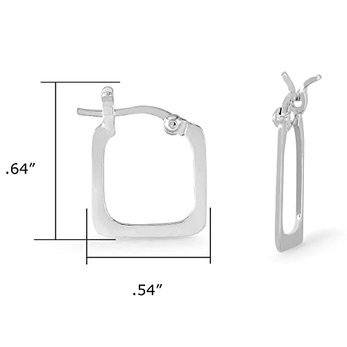 Boma Jewelry Sterling Silver Square Snap Down Hoop Earrings4