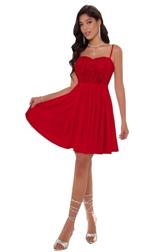 Image of Angel-fashions Women's Strapless Sequin A-Line Sequin Elegant Short Prom Gown Cocktail Dress