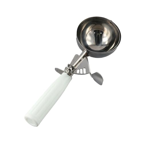 couponhub Stainless Steel Portion Scoop with Comfort Handle,Easy to Clean,Ice Cream Disher with Trigger Release,Cookie Scoop for Portion Control,Half Cup for Cookie Dough