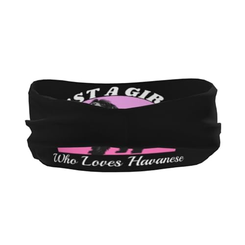 Just A Girls Who Loves Havanese Dog Adjustable Sports Headband Moisture Wicking Sweatband for Running Workout3