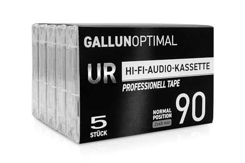 GALLUNOPTIMAL UR90 Cassettes Audio, pour 90 Min. Lot de 5 Cassettes vides.