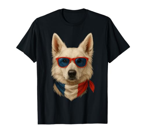 Berger Blanc Suisse Bandana Art Patriotique Français T-Shirt
