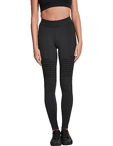 Urban Classics Damen Ladies Tech Biker Leggings, Schwarz (Black 00007), XXL