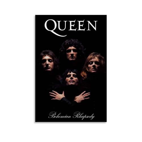 Tongbuhu Queen Rock Band - Póster musical vintage para habitación, lienzo estético para decoración de pared, dormitorio, 30 x 45 cm
