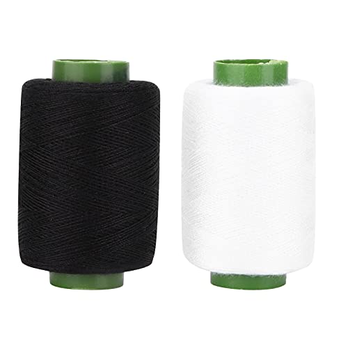 Hilo de coser profesional de poliéster, alta resistencia y color duradero. Set de 10 rollos negro y blanco para bordado y máquinas de coser miniatura 2
