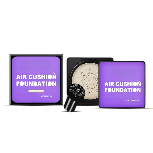 Piel radiante impecable crema al instante, Foundation BB Cushion BB de la cabeza de champiñones, mate impermeable de larga duración,Ivory white