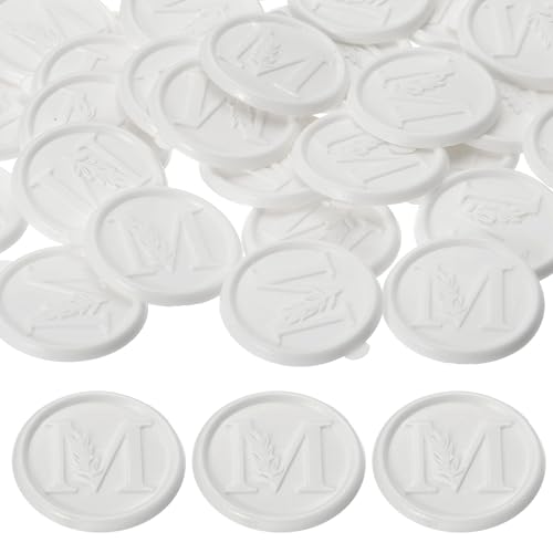 Cachet de cire blanche PATIKIL x50 avec texte M pour sceller les invitations de mariage