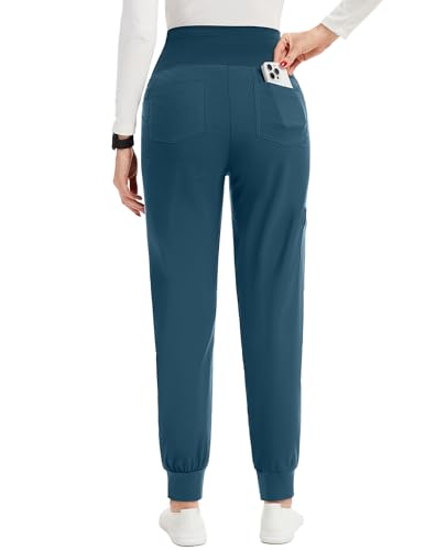 Image of PACBREEZE Women's Maternity Scrub Pants Workwear Maternity Jogger Pants Pregnancy Clothes, S-XXL(Caribbean Blue, X-Large)