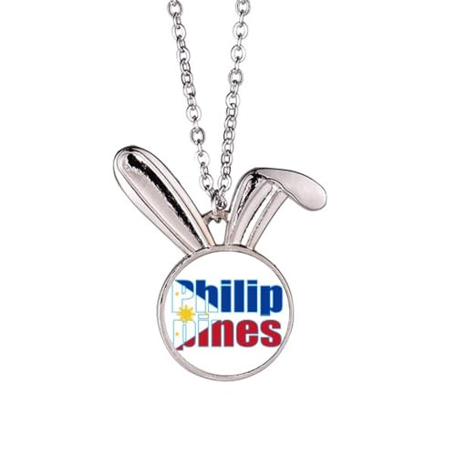 Collier drapeau des Philippines gravé prénom lapin : le cadeau idéal