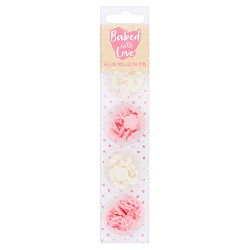 Sugar Pink & White Mini Blossoms - Baked with Love - 48 PK