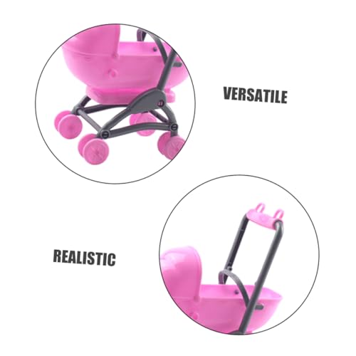 LRXIYODE 2 Stück Teiliges Puppenwagen Realistischer Kinderwagen für Jährige Mädchen Fördert Eltern Interaktion und Motorische Fähigkeiten für Rollenspiele Aus Hochwertigem Rosa – Bild 4