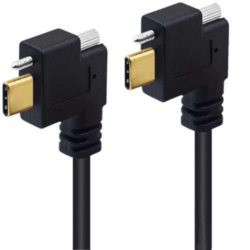 FackLOxc Cable de datos USB 3.1 tipo C, USB C macho a macho, conector de bloqueo de doble tornillo, cable de datos de 10 Gbps, cable tipo C