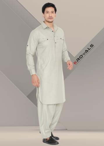 Image of K-ROYALS D-6 Cotton Blend Pathani suit for mens