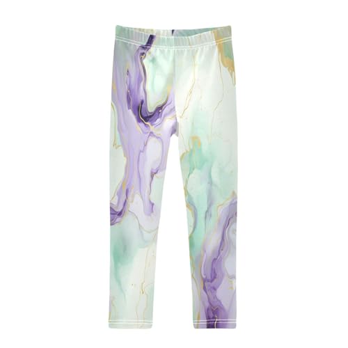Toddler Girls Leggings Printed Yoga Pants Leggings Purple Line Marble One for Kids