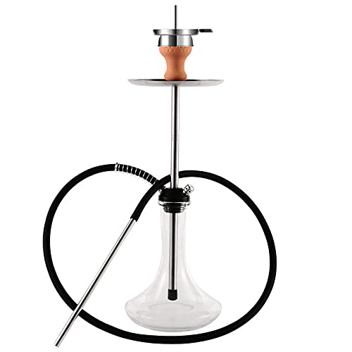 Hookah Set große Edelstahl-Räucherstange Einzelpfeife Hookahs, inklusive Diffusor Silikonschlauch Aluminium Rauchpfeifen…