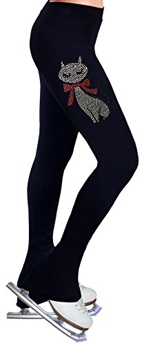 NY2 SPORTSWEAR Figure Skating Practice Pants with Rhinestones R167 - Adult Sizes- (Adult Extra Large) Black