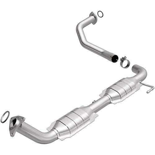 MagnaFlow Direct-Fit Catalytic Converter OEM Grade Federal/EPA Compliant 49935 - Stainless Steel 2.5in Main Piping, 60.875in Overall Length, Pre-and-Post Converter O2 Sensor - Tundra OEM Replacement