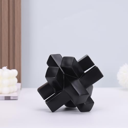 Estatua geométrica decorativa negra moderna miniatura 4