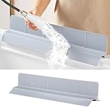 23' Ultra Silicone Sink Splash Guard Released in 2025/Dec,Self-Draining Water Splash Guard for Kitchen Sink,Bathroom and Island,with 3.5' High Splash Guard & 7 Strong Suction Cup (Grey)