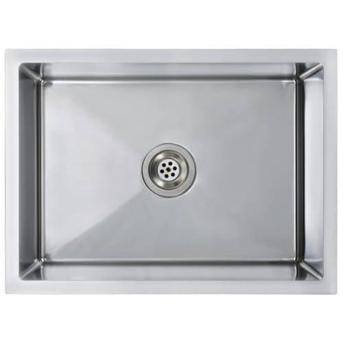 vidaXL Fregadero de Cocina Hecho a Mano Pila Lavabo Comedor Alberca Servicio Grifo Lavar Olla Platos Integrado Acero Inoxidable