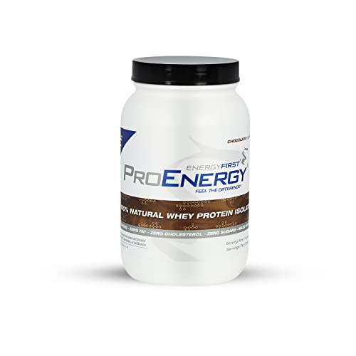 EnergyFirst Natural Grass Fed Whey Protein Isolate Powder - Chocolate (2lb)-ProEnergy Supplement Shake for Meal Replacement, Preworkout & Postworkout Recovery, Non GMO, Sugar & Gluten Free-35 Servings