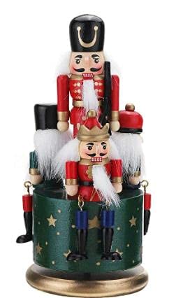 LINGSFIRE Nussknacker-Spieluhr, Weihnachtsdekoration, 4...