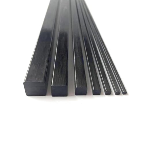 10pcs 500mm Length Pultruded Square Solid Carbon Fiber Rod?Diameter 2mm~10mm CFR Rods Carbon Fiber Tube 3K Carbon Fiber Square(10pcs 3x3x500mm)