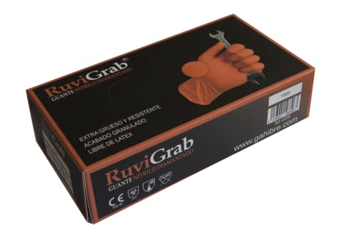 Ruvigrab - Guante de Trabajo Desechable de Nitrilo Diamantado