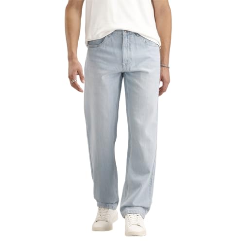 Image of WROGN Men's 100% Cotton Jeans | Solid | Anti Fit