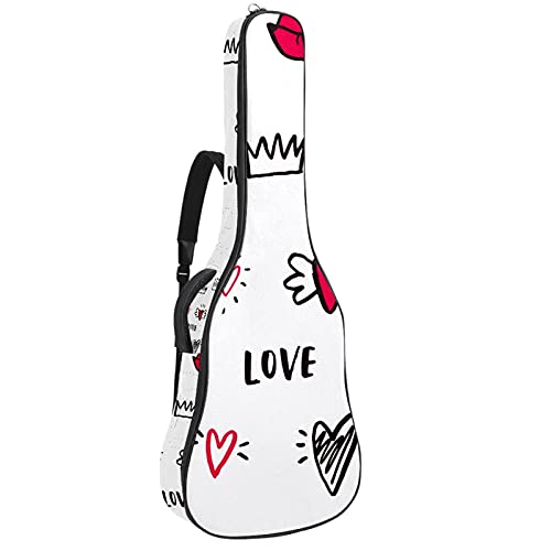 Housse de guitare acoustique 106 cm sac à dos couronne rose pour cours et voyages