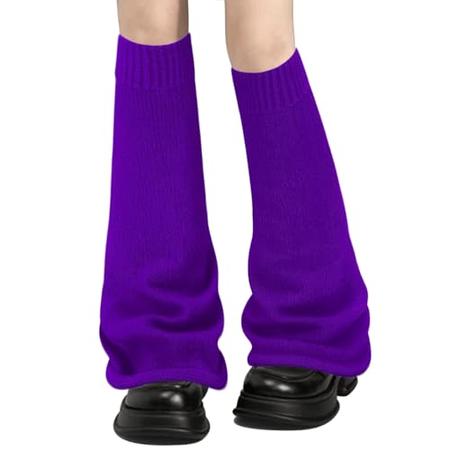 FNMAOAO Leg Warmers Purple for Women Girl Ramadan Halloween Goth Baggy Leg Warmers for Y2k 80s ballet Kawaii Figure Skating Rave Accessories
