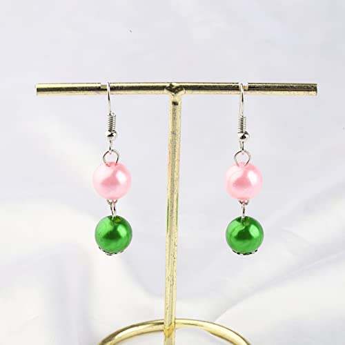 Pink and Green Beads Drop Earring Sorority Gifts Graduation Gift For Her3