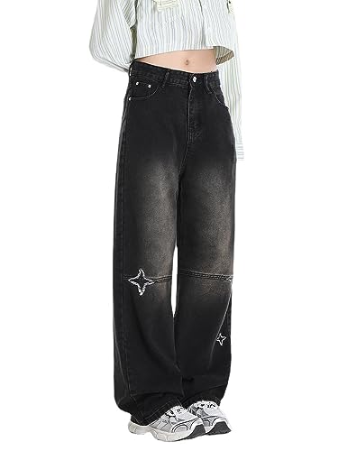 Y2K Baggy Jeans Goth Pants Punk Alt Stars Patchwork Denim Cargo Pants Acubi Emo Clothing Downtown Girls Streetwear