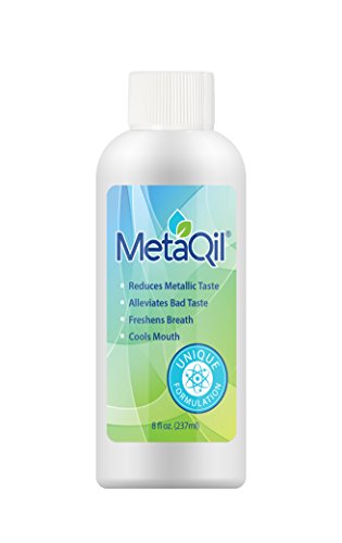 MetaQil Oral Rinse 8oz Bottle - Clinically proven to Relieve Metallic Taste, bitter taste and unpleasant taste. Cools mouth and Freshens breath