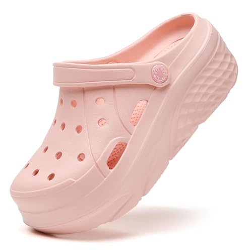 Image of SECHRITE Womens Platform Clogs Garden Shoes Waterproof Beach Pool Sandals Summer Mules Home Slippers Shower Shoes