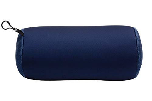 World's Best Microbead Bolster Tube Pillow, Smooth Cool Touch Fabric, Neck or Back Support Pillow, Hypoallergenic, Navy